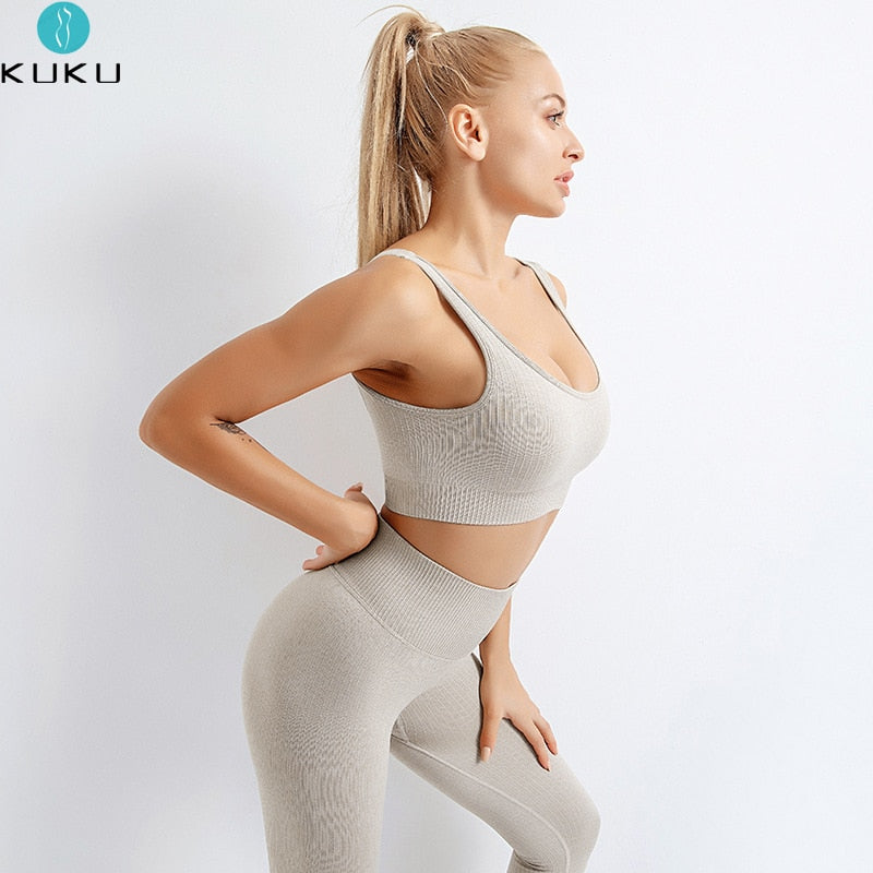 High Waist Seamless Yoga Set Workout Clothes For Women Sports Gym Set Fitness