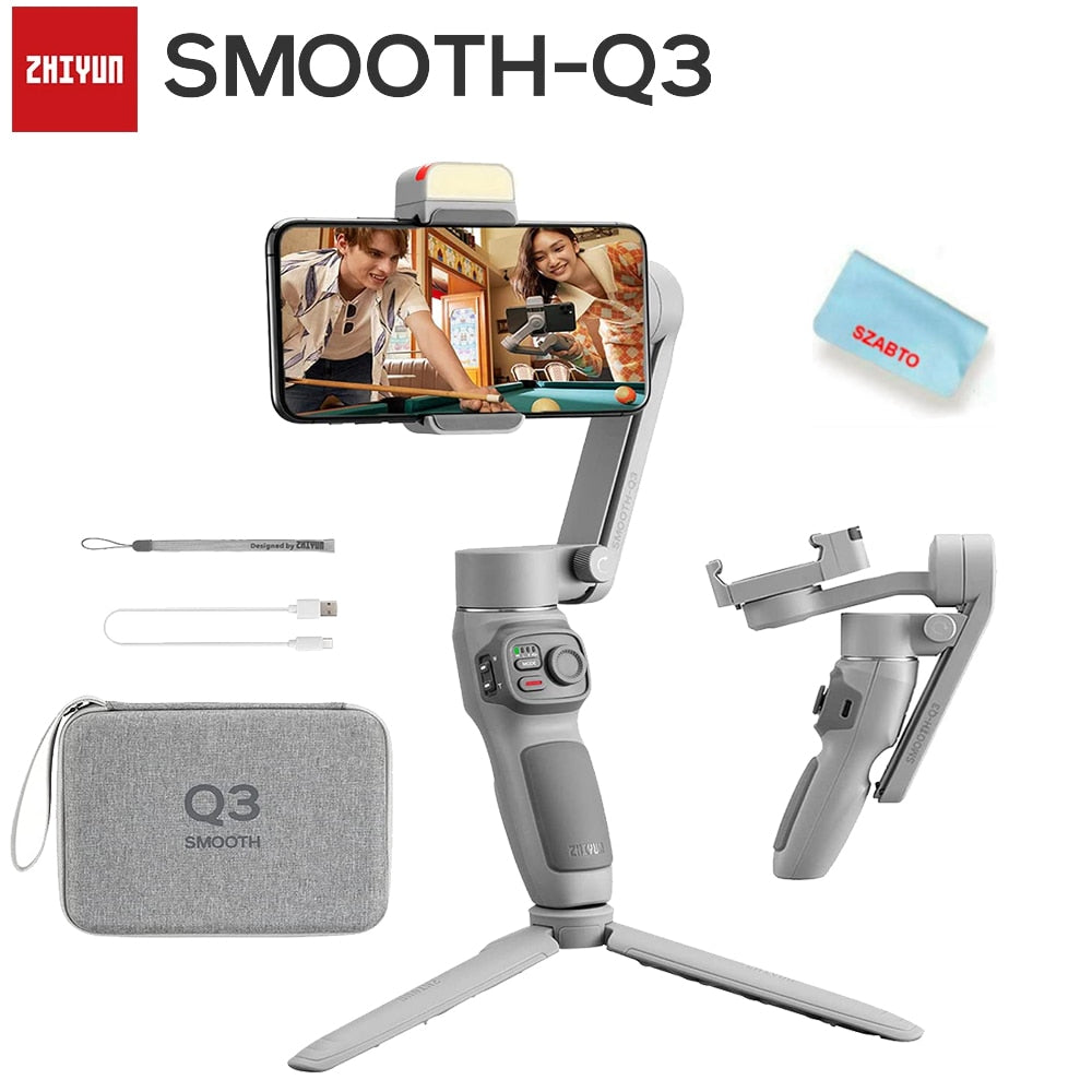 Zhiyun Smooth Q3 handheld 3axis smartphone gimbal stabilizer Foldable mobile phone