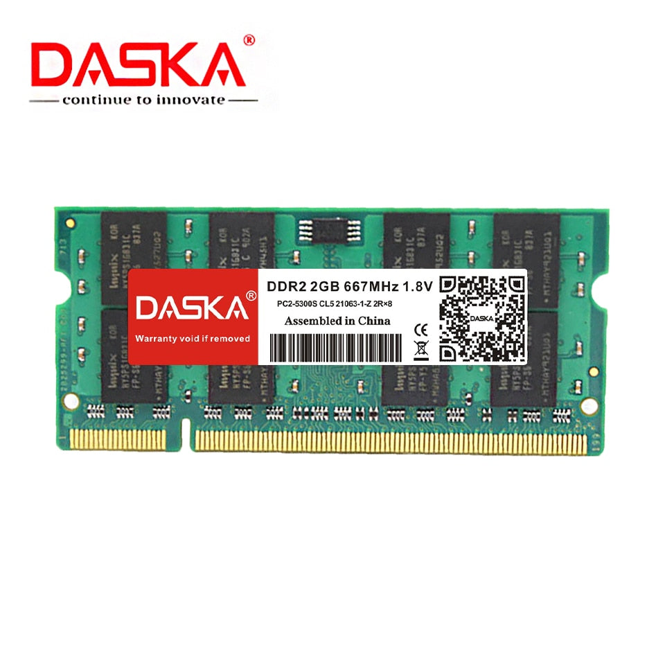 DASKA DDR2 2GB 4GB RAM Sodimm Laptop Memory PC2-5300/6400 800 667mhz 200pin 1.8V  Lifetime Warranty