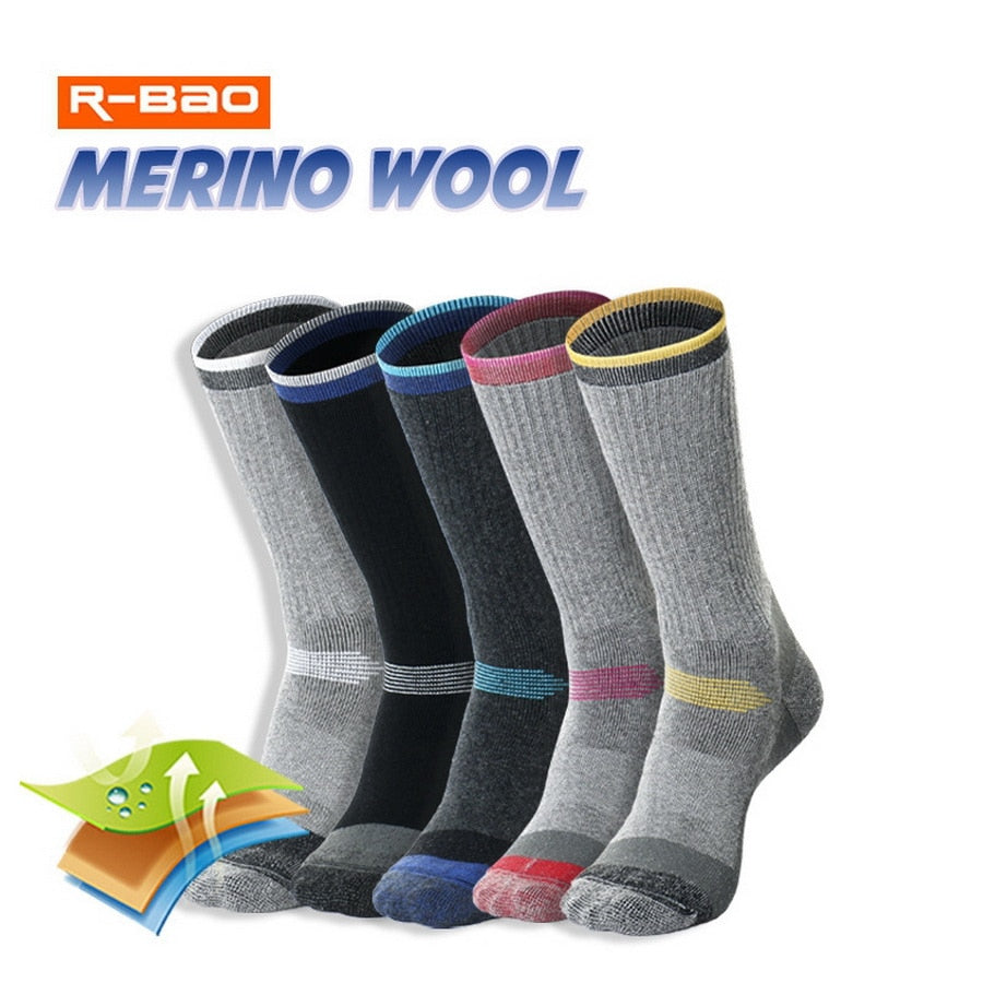 2 Pairs Merino Wool Thermal Socks For Men Women Winter Keep Warm Ski Hiking Socks Sports