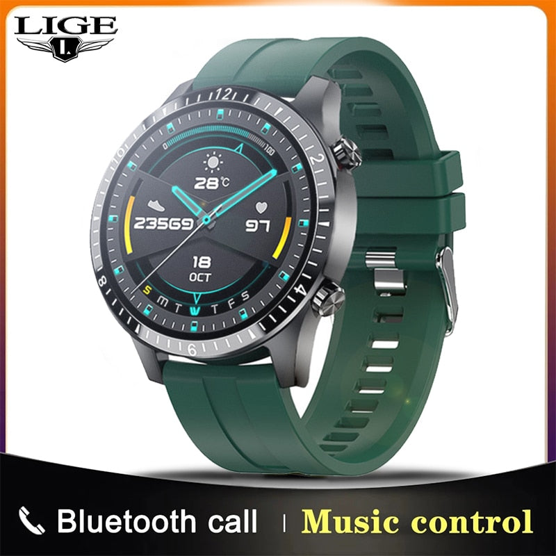 LIGE 2021 New Smart Watch Men Full Touch Screen Sports Fitness Watch Waterproof