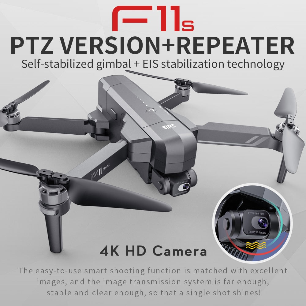 CSF F11S Pro Drone 4k Profesional Camera 3KM WIFI GPS EIS 2-axis Anti-Shake Gimbal FPV Brushless