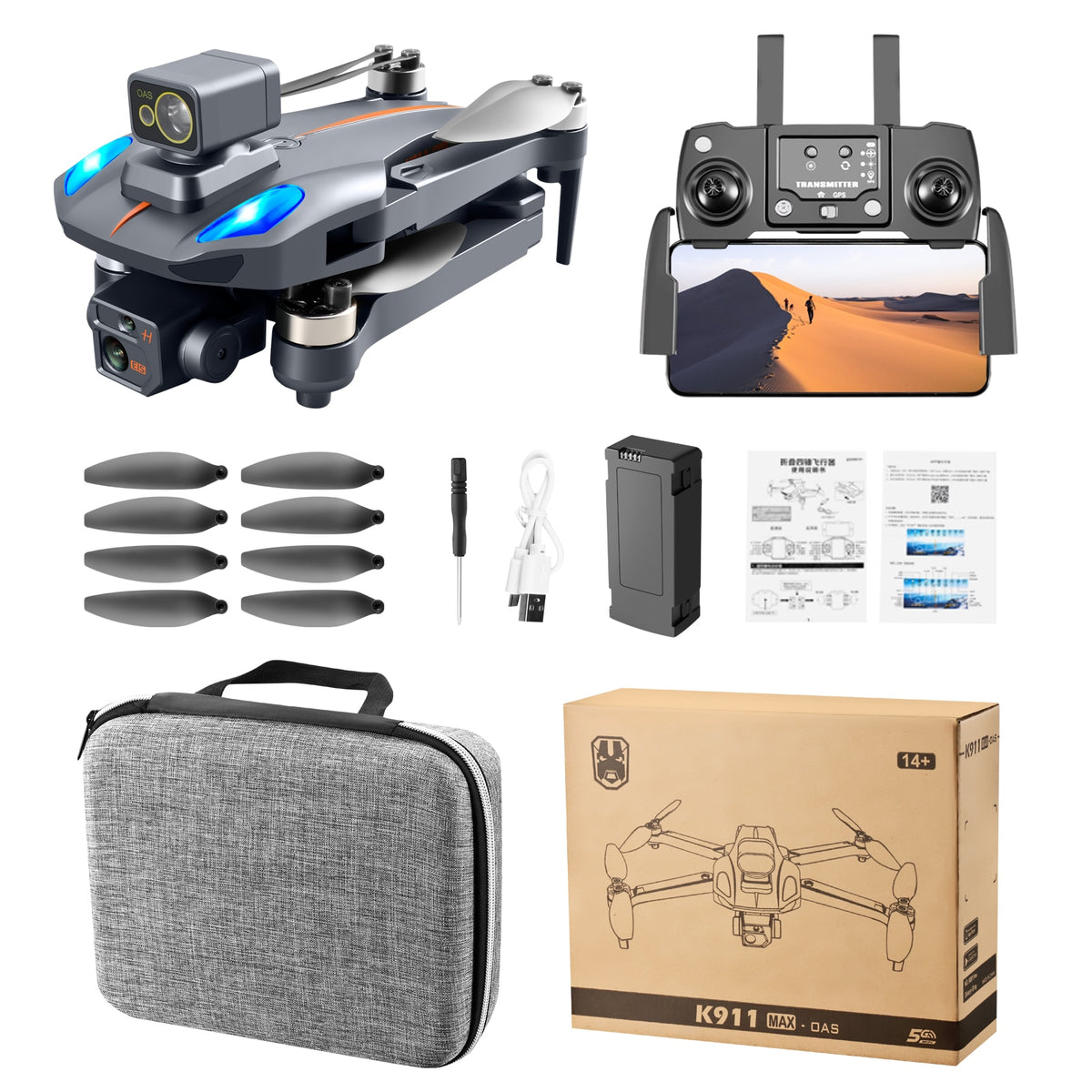 2022 NEW K911 MAX GPS Drone 8K Professional Dual HD Camera 1.2Km Aerial Motor Foldable Quadcopters