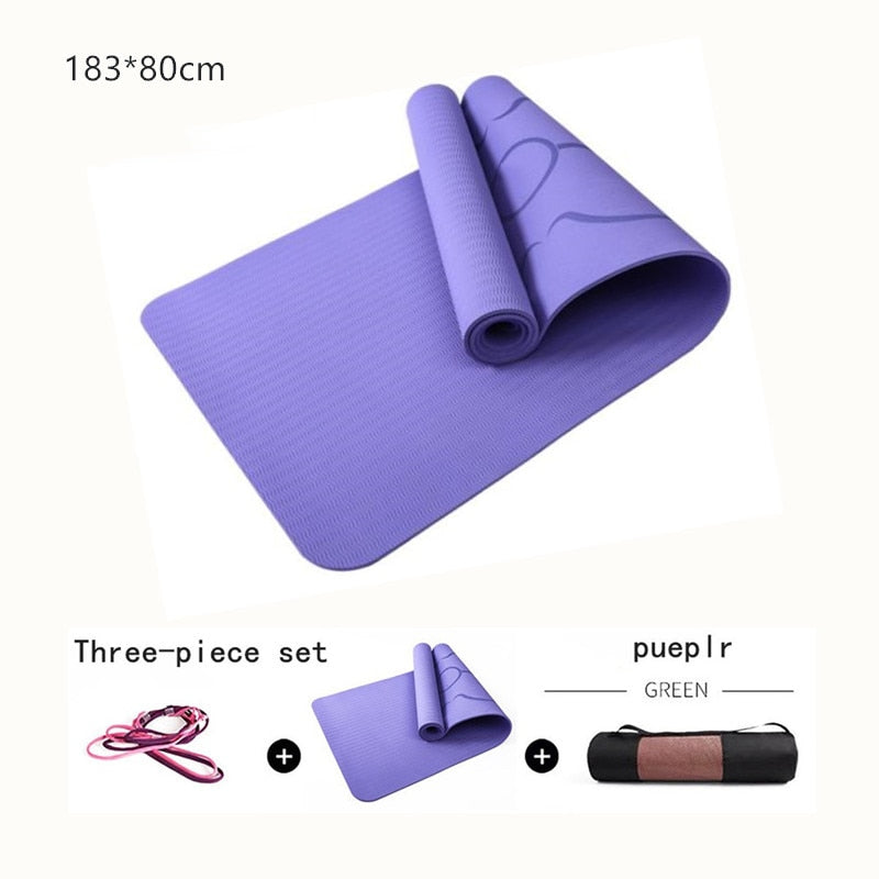 1830*800*6mm TPE Yoga Mat with Position Line Non Slip Carpet Mat Fitness Gymnastics Mats