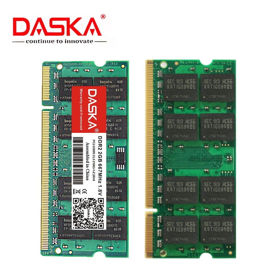 DASKA DDR2 2GB 4GB RAM Sodimm Laptop Memory PC2-5300/6400 800 667mhz 200pin 1.8V  Lifetime Warranty