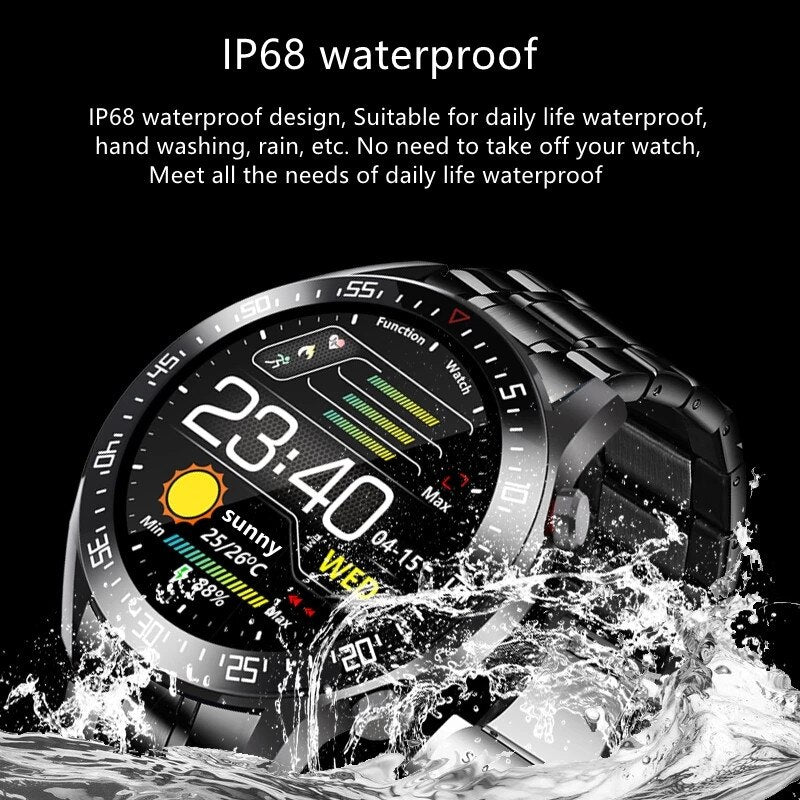 Full circle touch screen Mens Smart Watches IP68 Waterproof Sports Fitness Watch