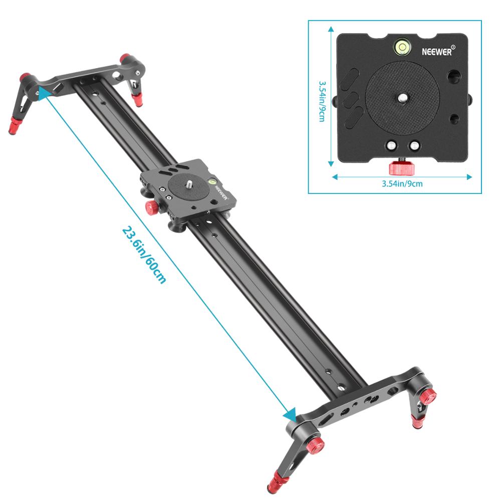 Neewer Aluminum Alloy Camera Track Slider Video Stabilizer Rail with 4 Bearings for DSLR