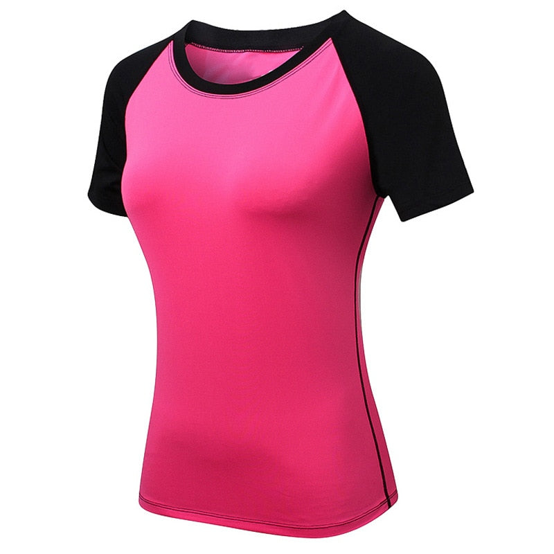 Gym T shirt Compression Tights Women&#39;s Sport Tshirt Quick Drying Rashguad