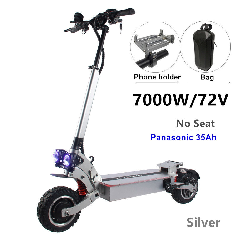 FLJ 72V 7000W Electric Scooter with Dual motors engines acrylic led pedal Top Speed