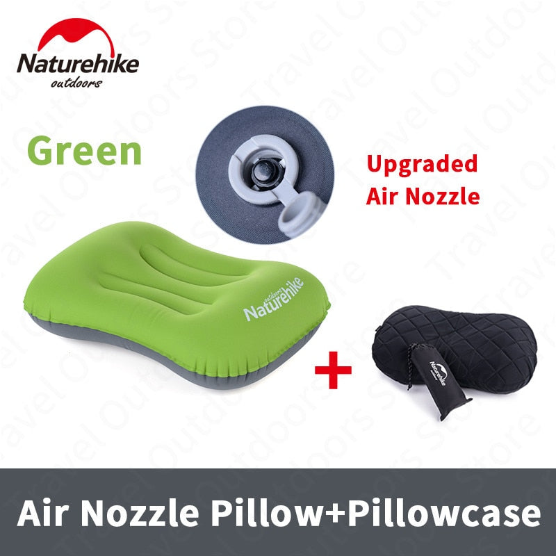 Naturehike Inflatable Pillow Travel Air Pillow Neck Camping Sleeping Gear Fast Portable