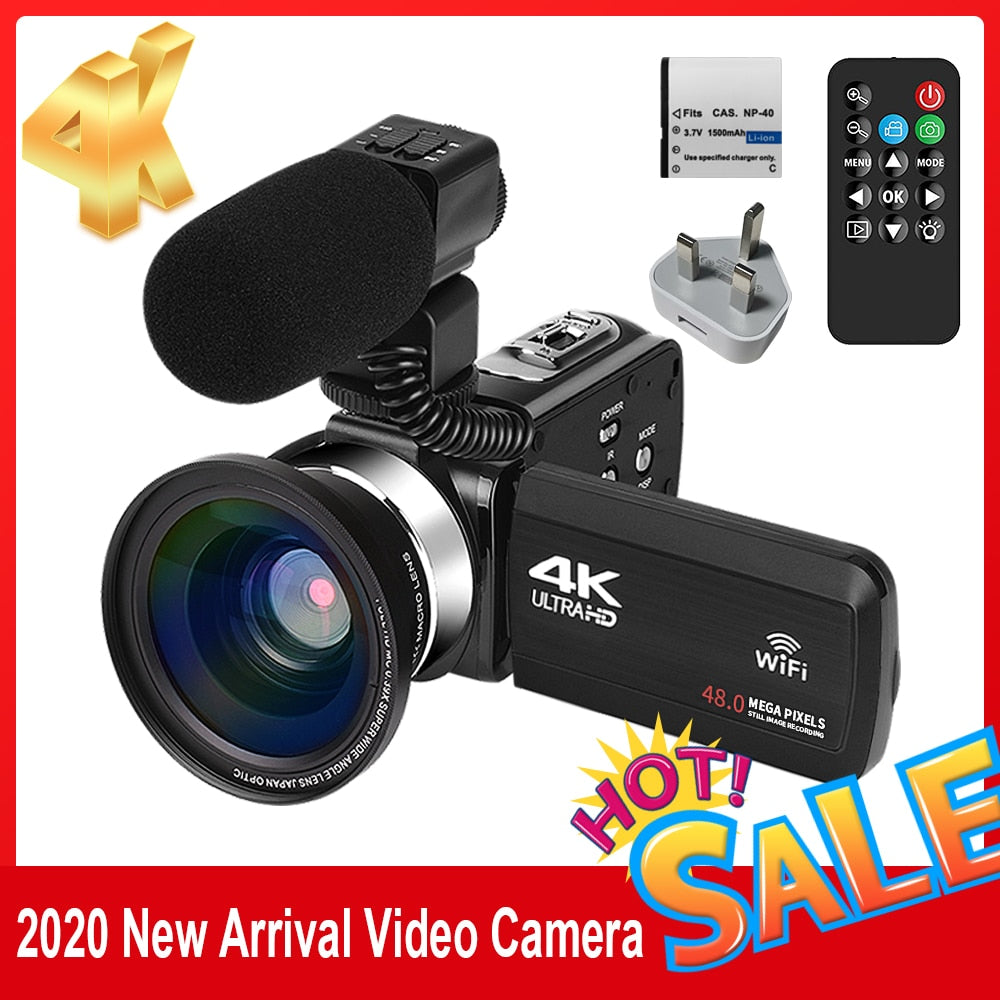 KOMERY New Release Video Camcorder 4K WiFi 48MP Built-in Fill Light Touch Screen