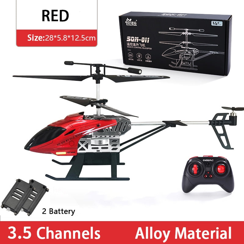 DEERC RC Helicopter 2.4G Aircraft 3.5CH 4.5CH RC Plane With Led Light Anti-collision Durable Alloy Toys