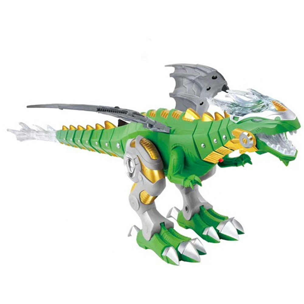 Large Spray Mechanical Dinosaurs With Wing Cartoon Electronic Walking Animal Model