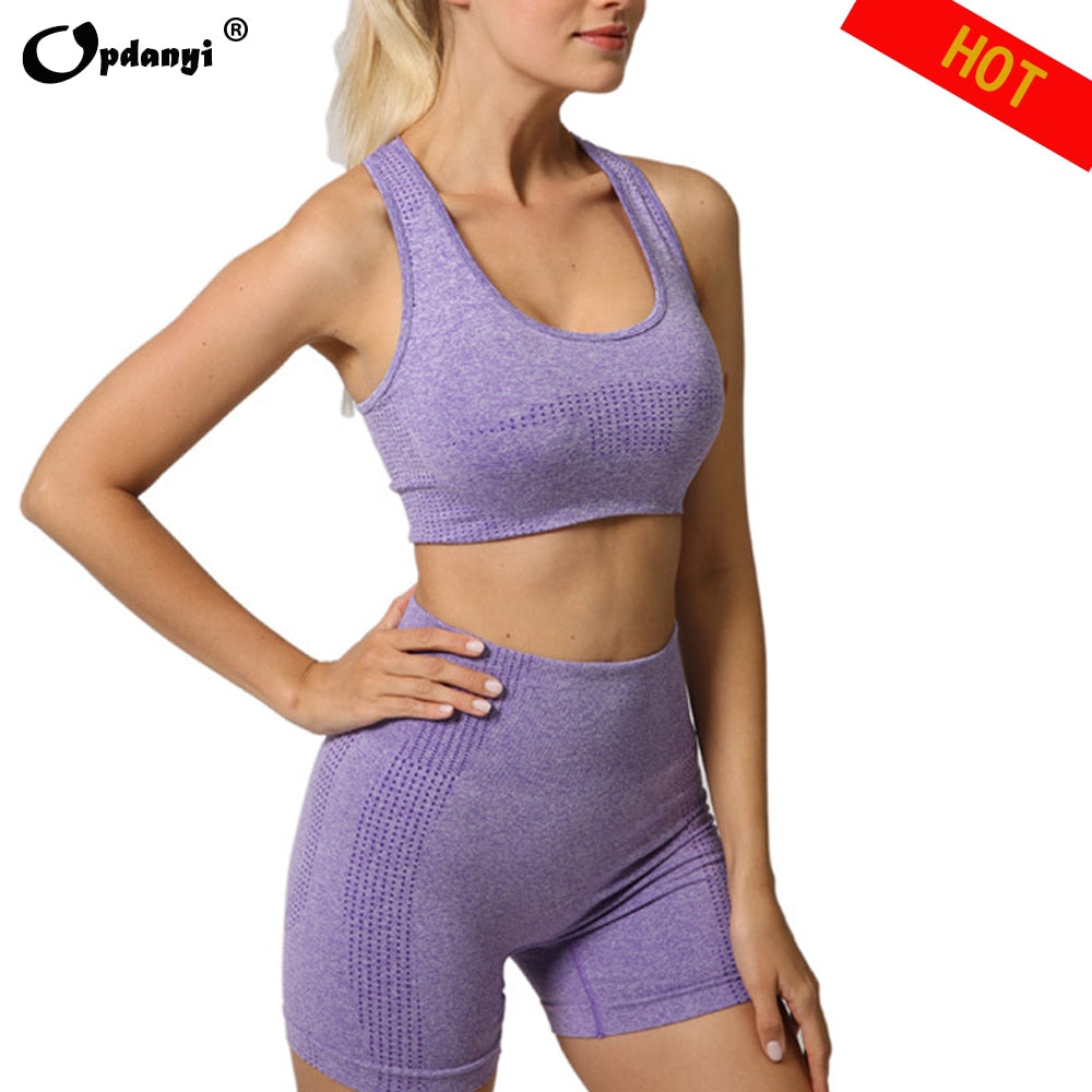 Vital Seamless Yoga Set Women Long Sleeve Summer Top Gym Sport Bra High Waist Tight Leggings