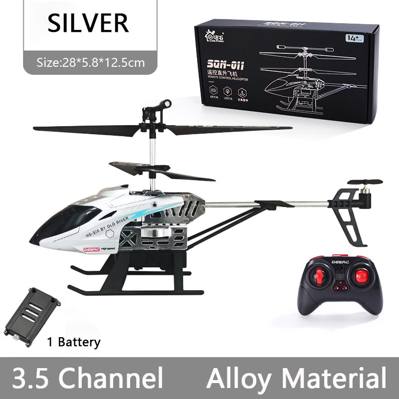 DEERC RC Helicopter 2.4G Aircraft 3.5CH 4.5CH RC Plane With Led Light Anti-collision Durable Alloy Toys