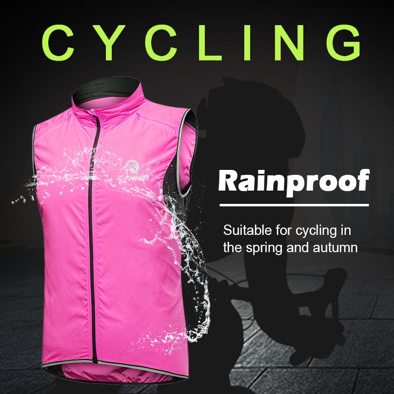 Women Windproof Cycling Vest Sleeveless Reflective MTB Bike Jacket Outdoor Sport Running