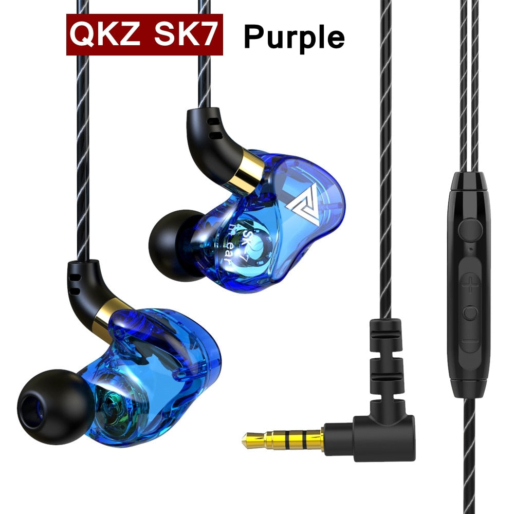 Original QKZ AK6 Copper Driver HiFi Wired Earphone Sport Running  Headphones Bass