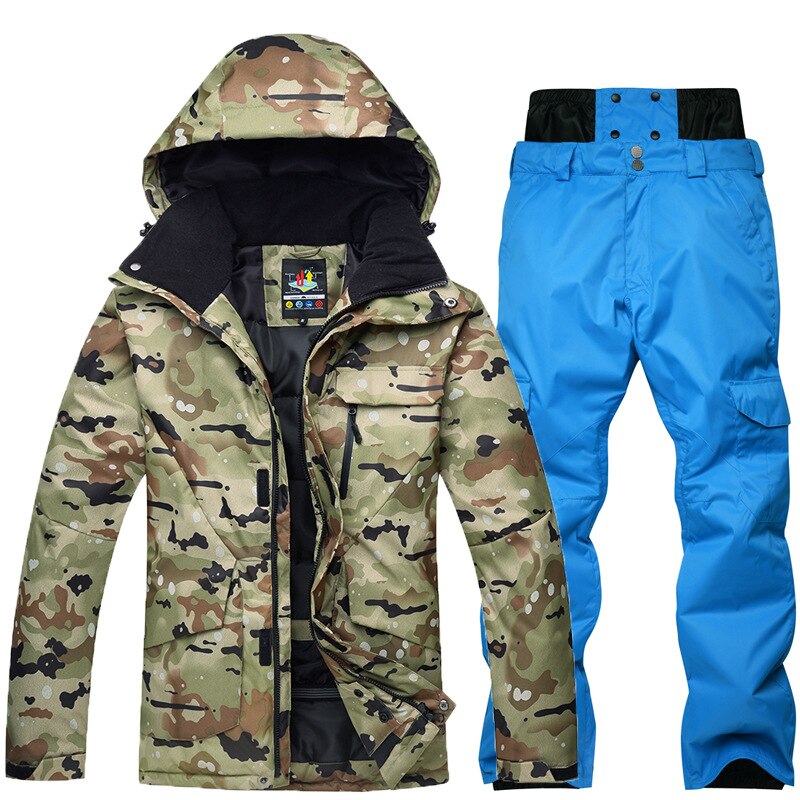 New Mens Camouflage Ski Suit Waterproof Breathable Snowboard Jacket Winter Snow