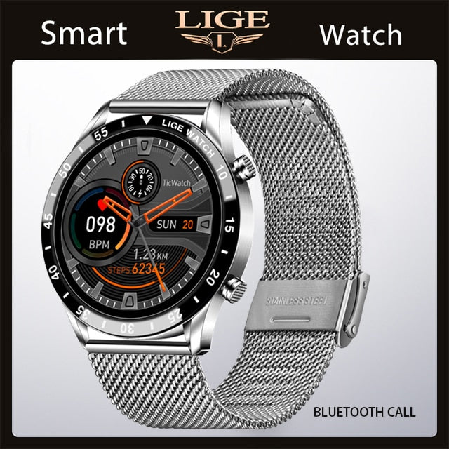 LIGE 2022 Smart Watch Men Full Touch Sport Fitness Watch Blood Pressure Waterproof