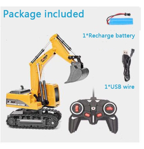 2.4Ghz 6 Channel 1:24 RC Excavator toy RC Engineering Car Alloy and plastic Excavator RTR