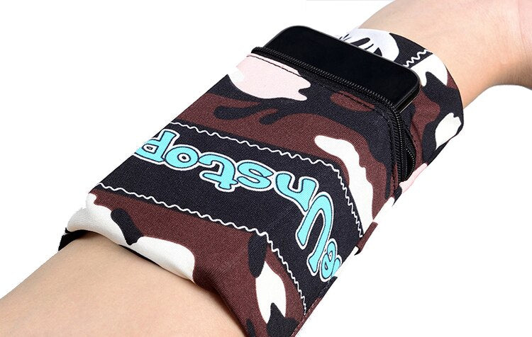 Mini Wristband Sport Bag Gym Wrist Pouch Cycling Badminton Tennis Sweatband Zipper