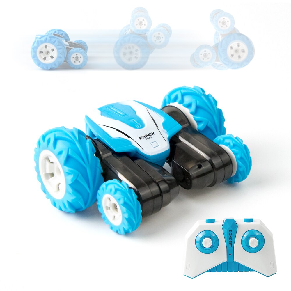 Sinovan Mini RC Car 2.4G Stunt Drift Deformation Buggy Remote Control Roll 360 Degree Flip Blue Toys kids