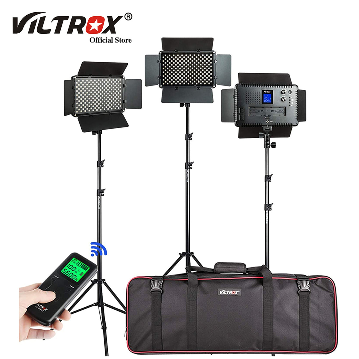 Camera Light LED Video Light Panel Bi-color Dimmable Wireless Remote Lighting Kit