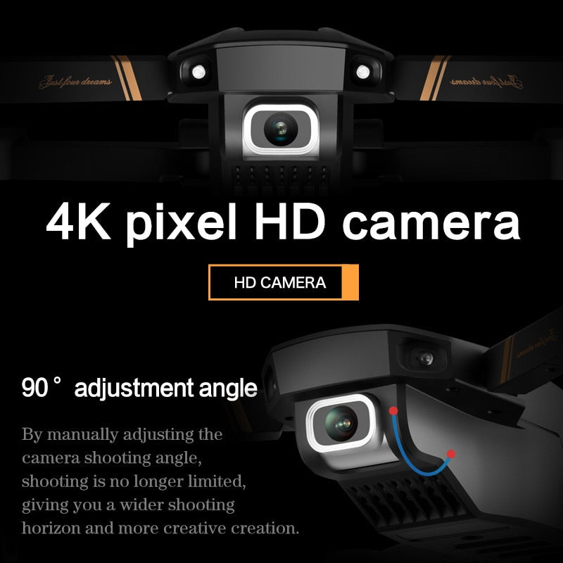 4k HD Wide Angle Camera 1080P WiFi fpv Drone Dual Camera Quadcopter