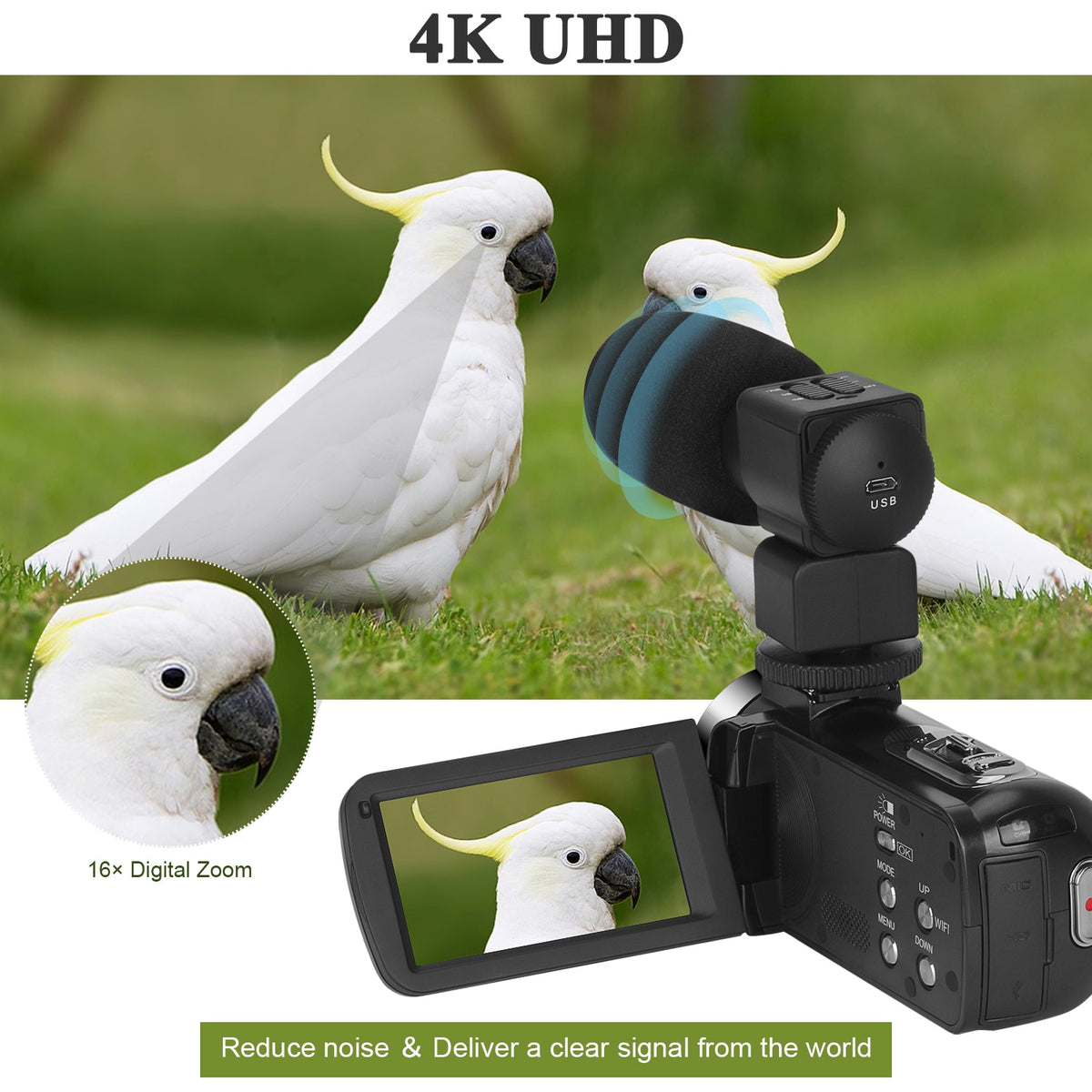 4K Camcorder Vlogging Camera WiFi Digital Camera Ultra HD 4K 48MP Video Camera