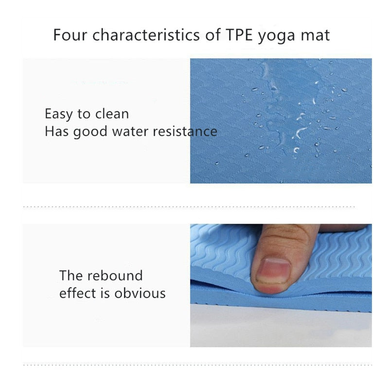 1830*800*6mm TPE Yoga Mat with Position Line Non Slip Carpet Mat Fitness Gymnastics Mats