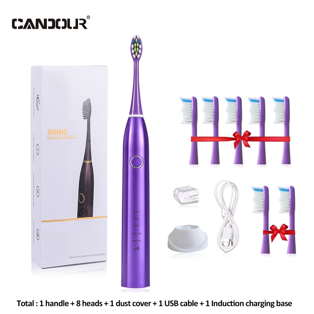 CANDOUR CD-5168 Sonic Electric Toothbrush Rechargeable Toothbrush IPX8 Waterproof 15 Mode