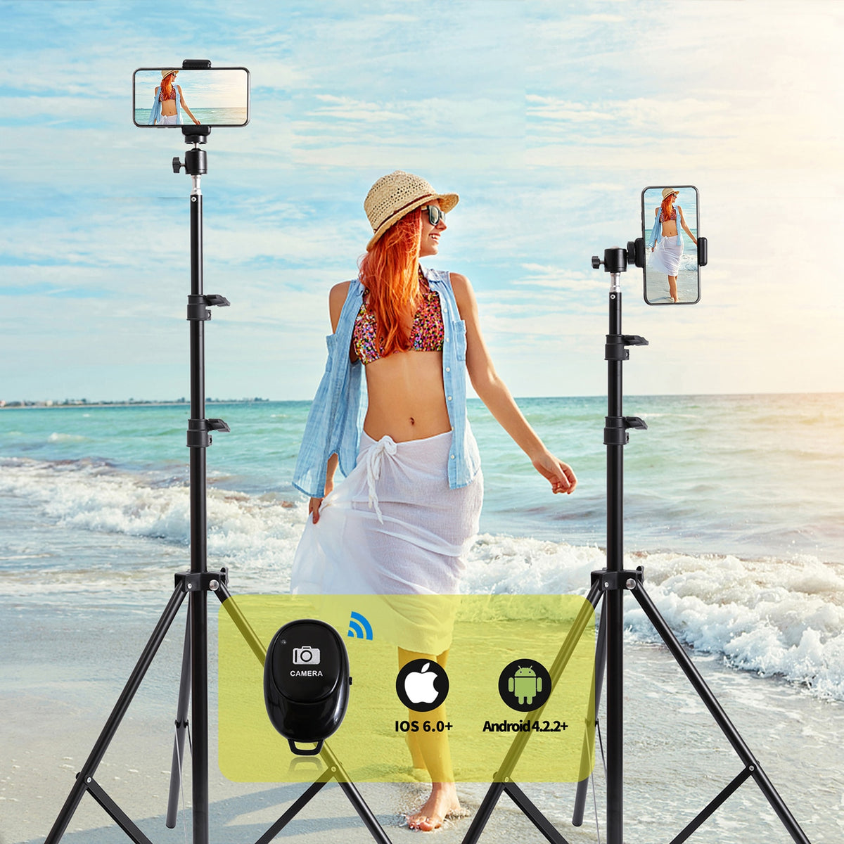 Portable 160cm 200cm Selfie Strong Photo Tripod Stand For Mobile Phone Digital Camera