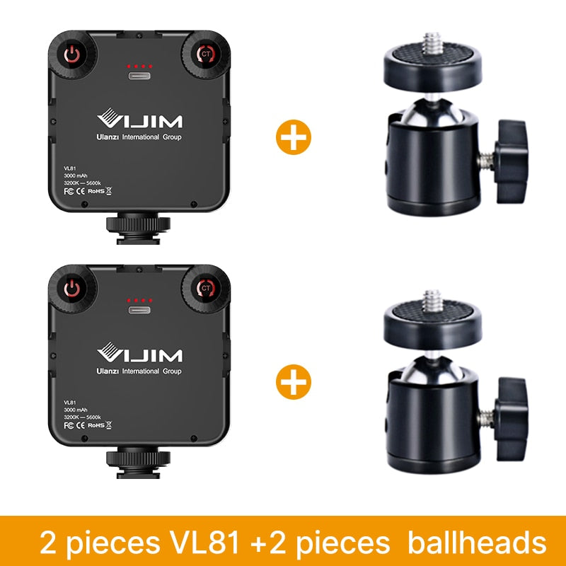 VIJIM VL81 LED Video Light Camera Light 3200-5600K 850LM 6.5W With Cold Shoe Mini