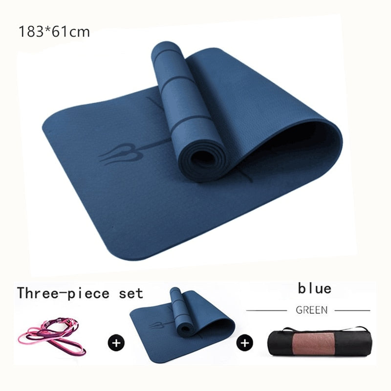 1830*800*6mm TPE Yoga Mat with Position Line Non Slip Carpet Mat Fitness Gymnastics Mats