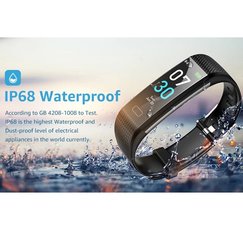 Smart Watch Sports Fitness Activity Heart Rate Tracker Blood Pressure wristband IP68 Waterproof