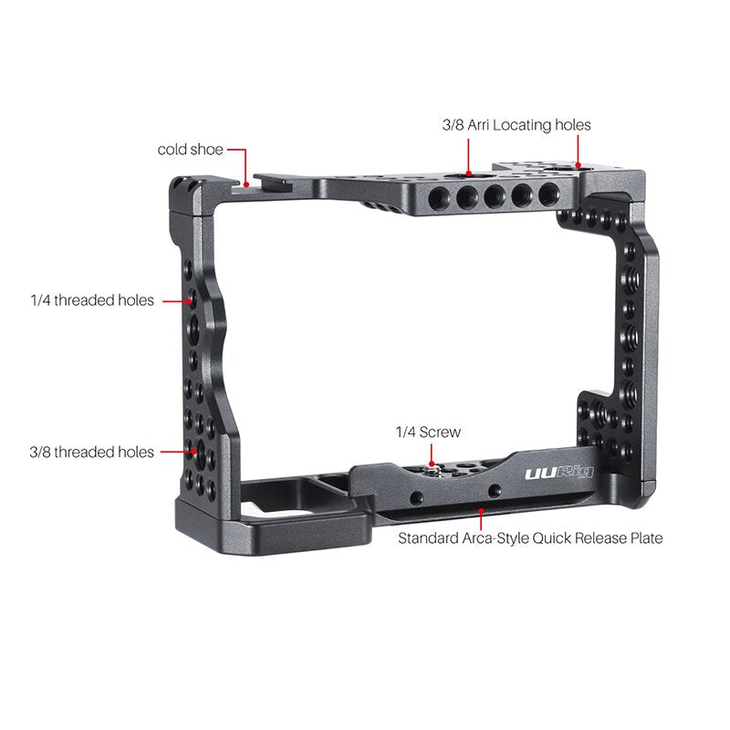 UURig C-A73 Camera Cage for Sony a7iii A7R3 A7M3 Standard Arca-Style Quick Release