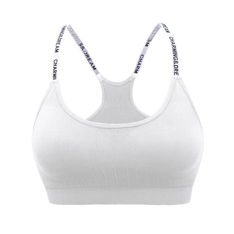 MAIJION Women Absorb Sweat Breathable Sports Bra Shockproof Padded Athletic