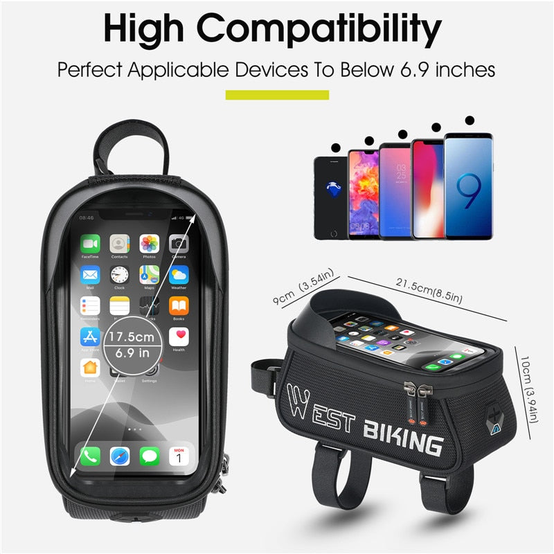 Bag Sensitive Touch Screen Bike Phone Bag Front Frame Reflective MTB Road Cycling Accessories