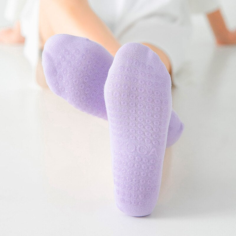 Women Lace Breathable Pilates Socks Silicone Anti Slip Bandage Ballet Dance Cotton Sports