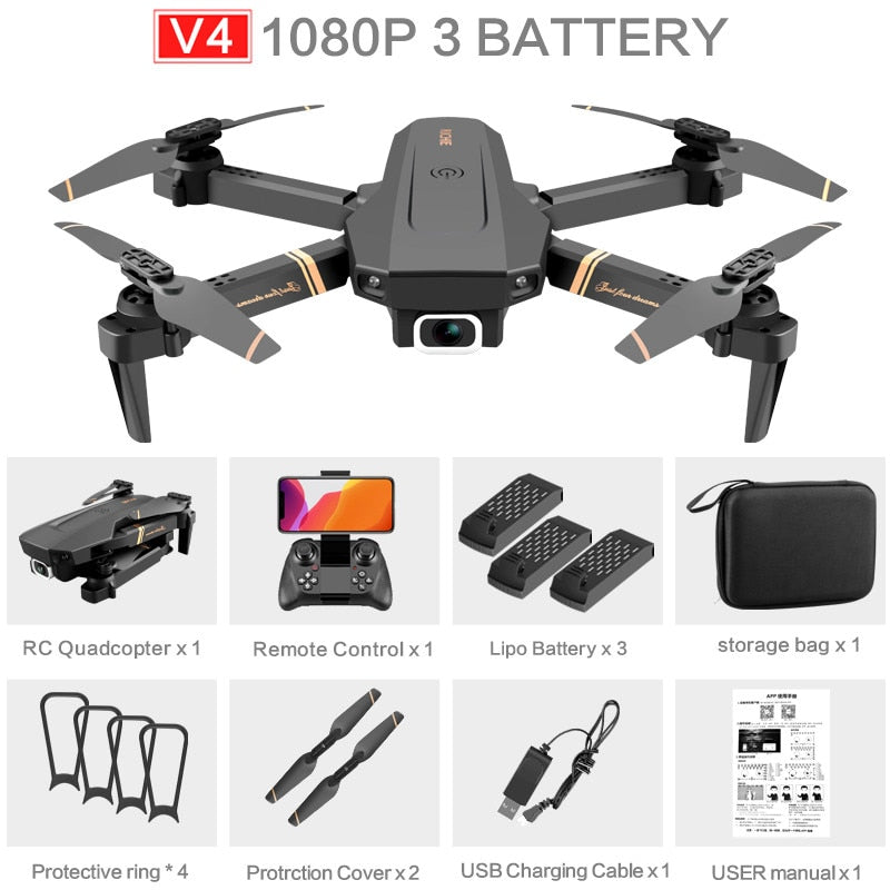 4k HD Wide Angle Camera 1080P WiFi fpv Drone Dual Camera Quadcopter