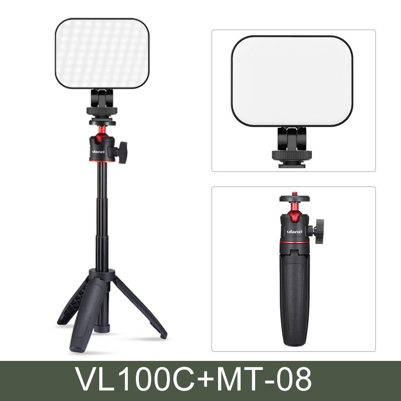 Adjustable LED Video Light With Tripod and 3 Cold Shoe Extend Camera Photography