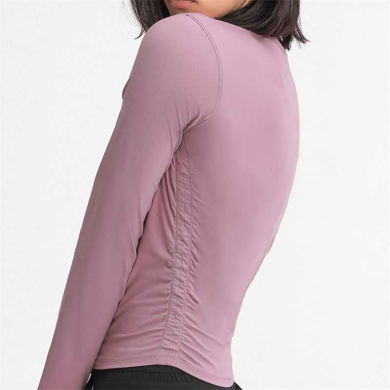 Nepoagym DREAMFLY Snug Fit Women Yoga Top Naked Feel Long Sleeve Running