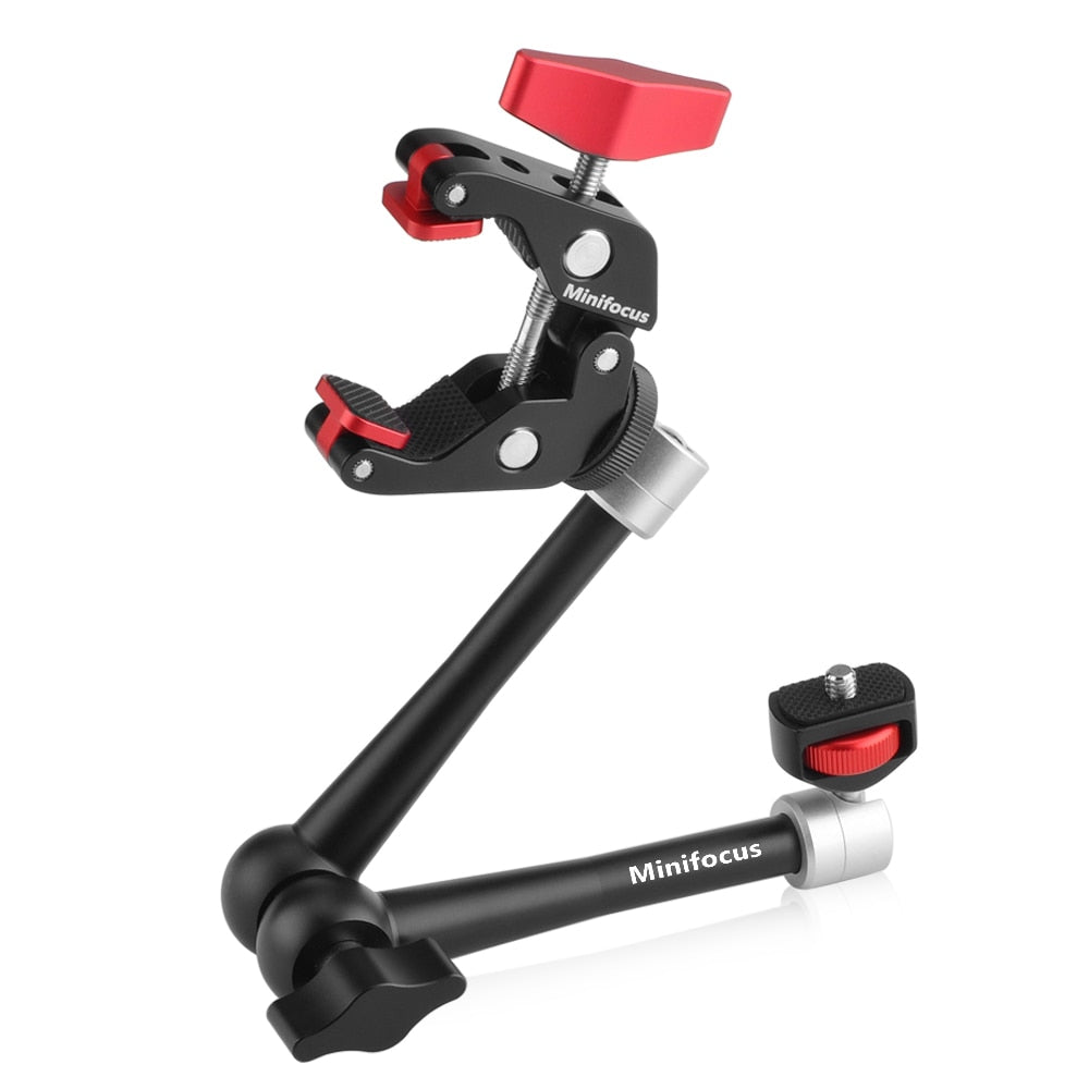 11inch Adjustable Articulating Super Clamp for Camera Cage Rig LED Video Light Monitor Tripod Gimbal