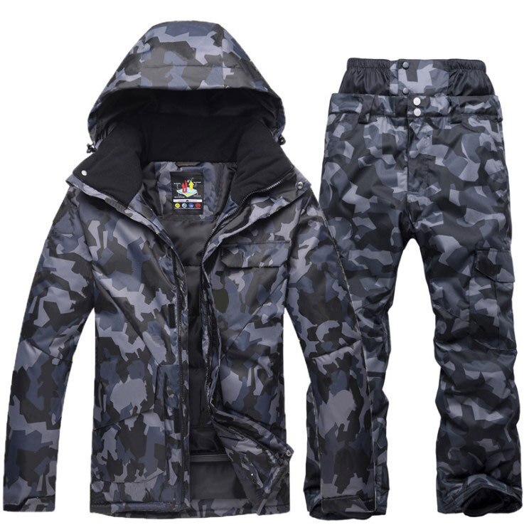 New Mens Camouflage Ski Suit Waterproof Breathable Snowboard Jacket Winter Snow