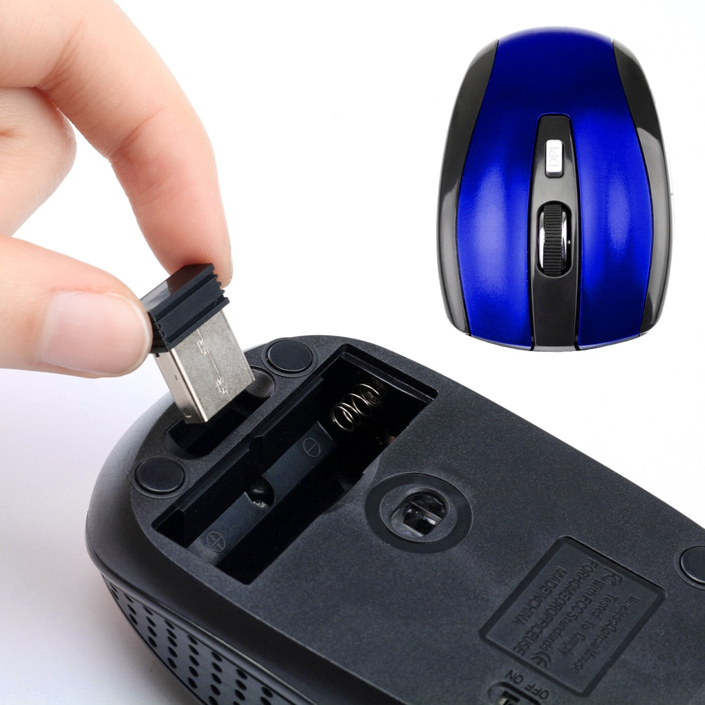 2.4GHz Wireless Mouse Adjustable DPI Mouse 6 Buttons Optical Gaming Mouse Mice with USB Receiver