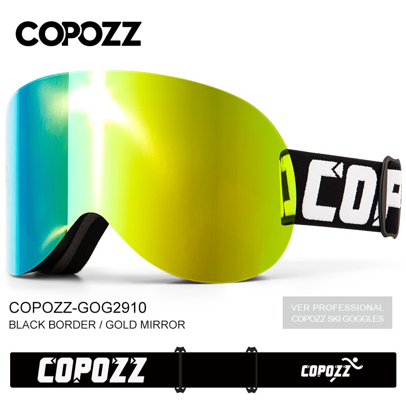 COPOZZ Ski Googles Snowboard Ski Glasses Men Women Anti-fog Cylindrical Snow Ski Goggles UV