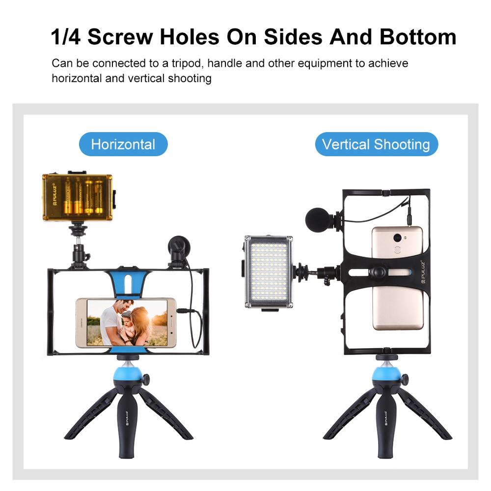 PULUZ Smartphone Video Rig Filmmaking Recording Handle Stabilizer Bracket for iPhone