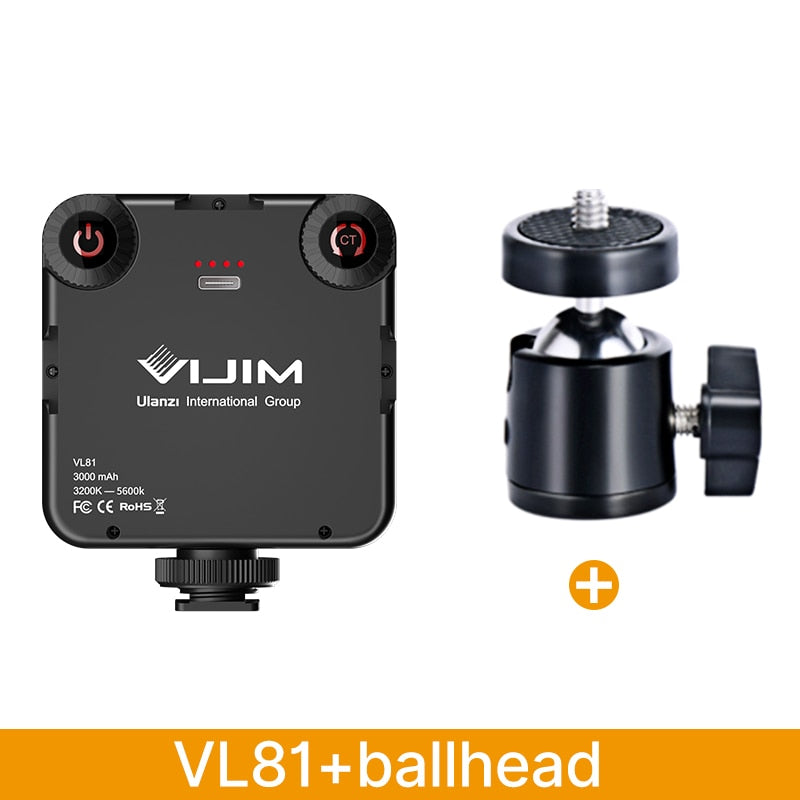 VIJIM VL81 LED Video Light Camera Light 3200-5600K 850LM 6.5W With Cold Shoe Mini