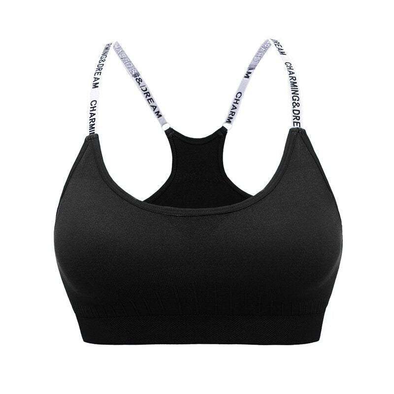 MAIJION Women Absorb Sweat Breathable Sports Bra Shockproof Padded Athletic