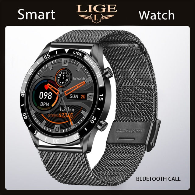 LIGE 2022 Smart Watch Men Full Touch Sport Fitness Watch Blood Pressure Waterproof